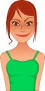 Clip art bitmap sassy redhead woman in green top Royalty Free Stock Photo